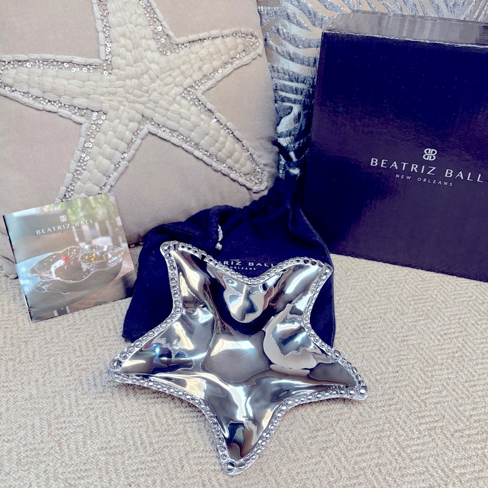 Beatriz Ball Silver Ocean Starfish Bowl NWT❣️